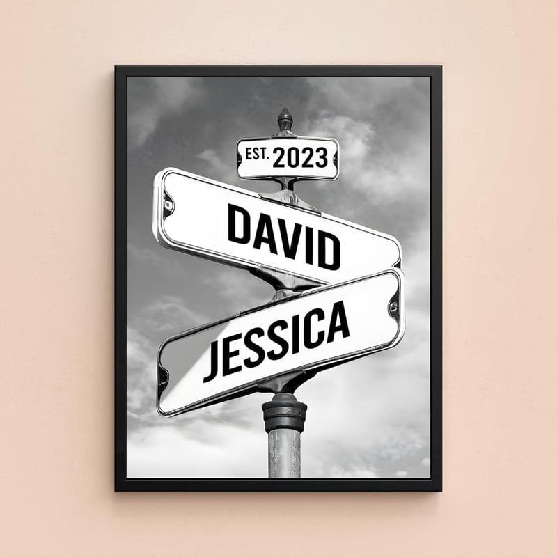 Couples Vintage Street Sign Canvas - Personalized Gift