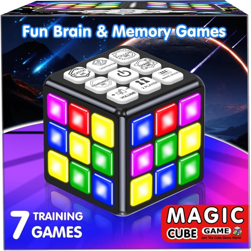 Handheld Brain Game Cube for Kids Ages 6-12 - Birthday Gift