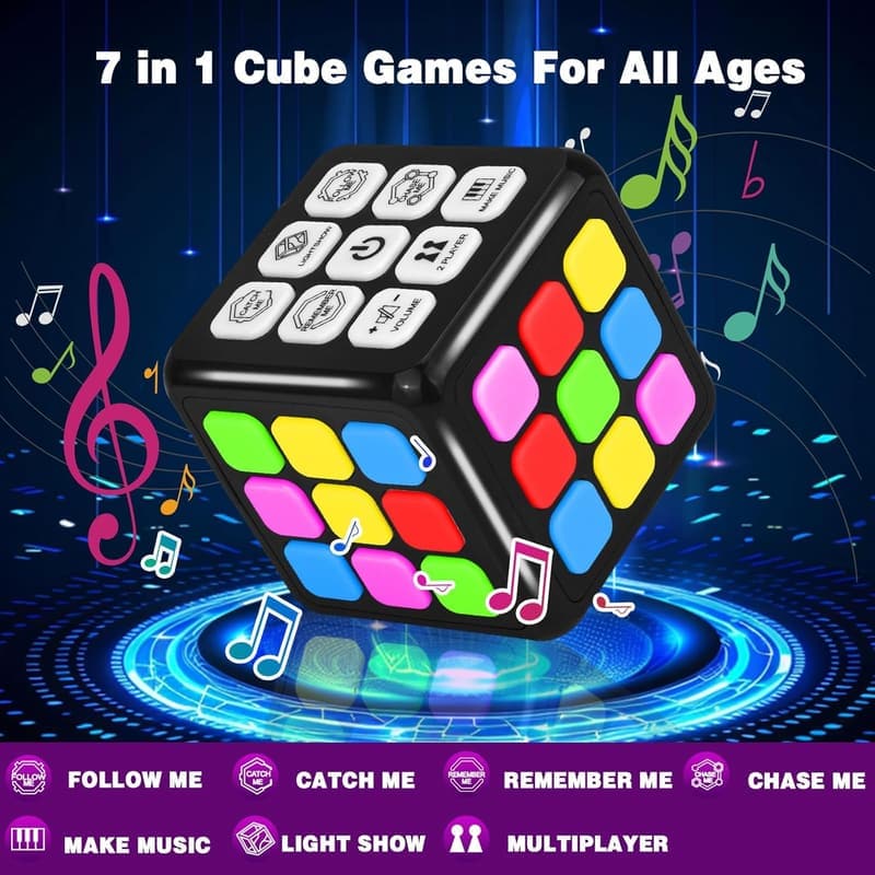 Handheld Brain Game Cube for Kids Ages 6-12 - Birthday Gift