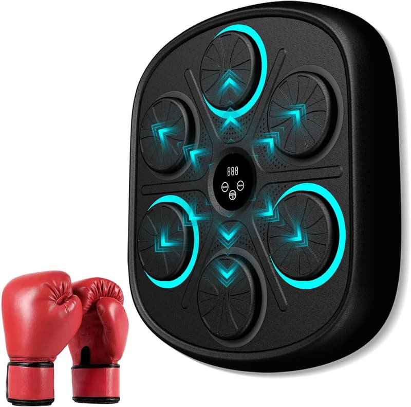 LED Smart Music Boxing Machine with Premium Gloves for Home Workout