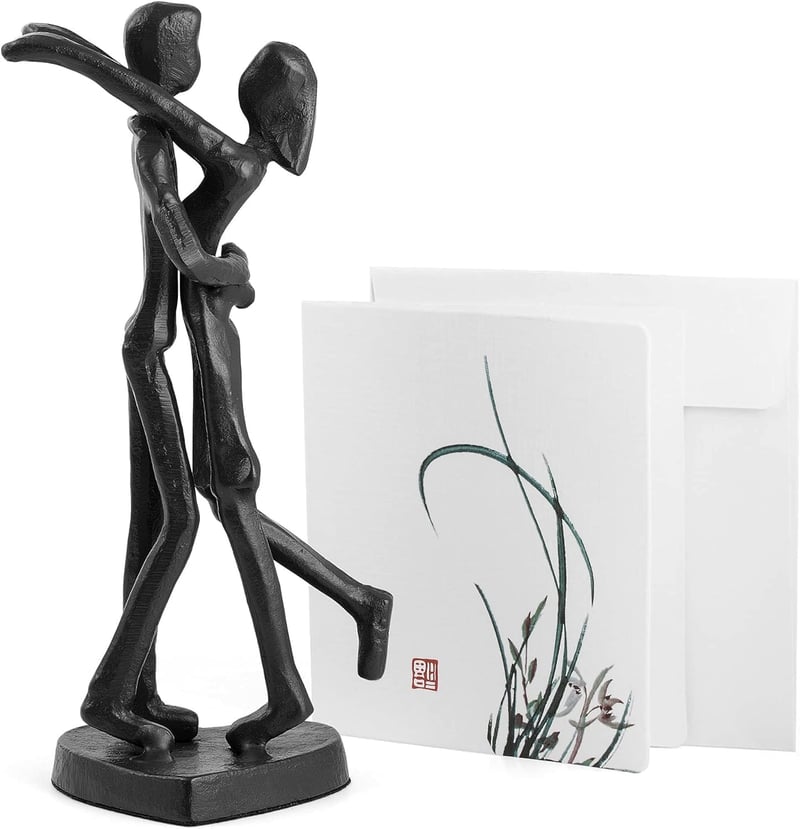 6th Anniversary Handcrafted Iron Couple Sculpture Gift