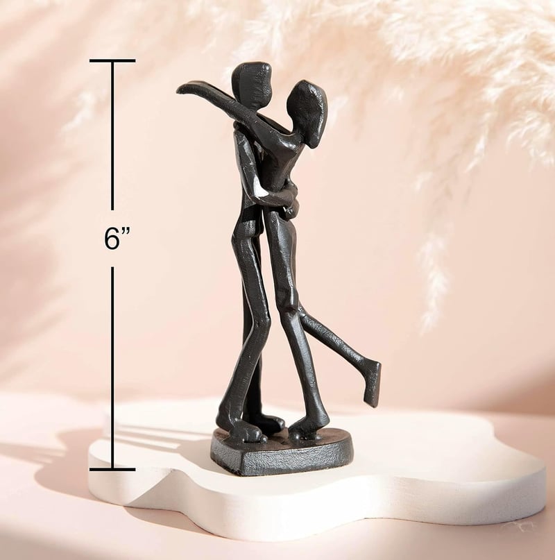 6th Anniversary Handcrafted Iron Couple Sculpture Gift