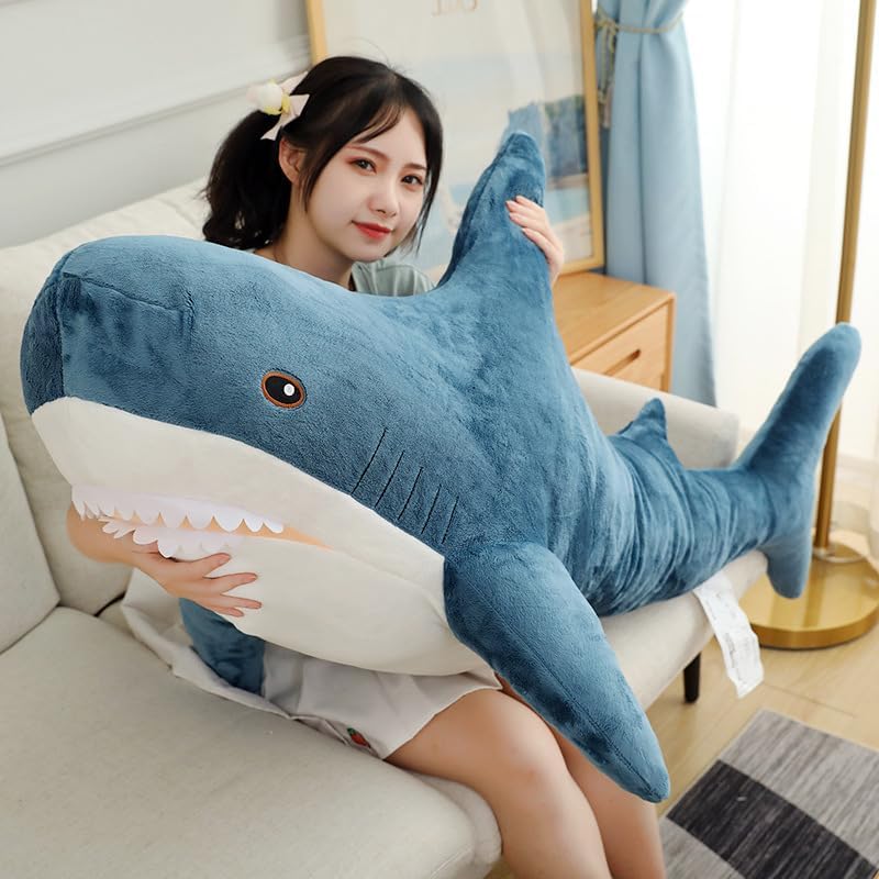 Giant Plush Shark Toy Pillow for Kids' Room Decoration