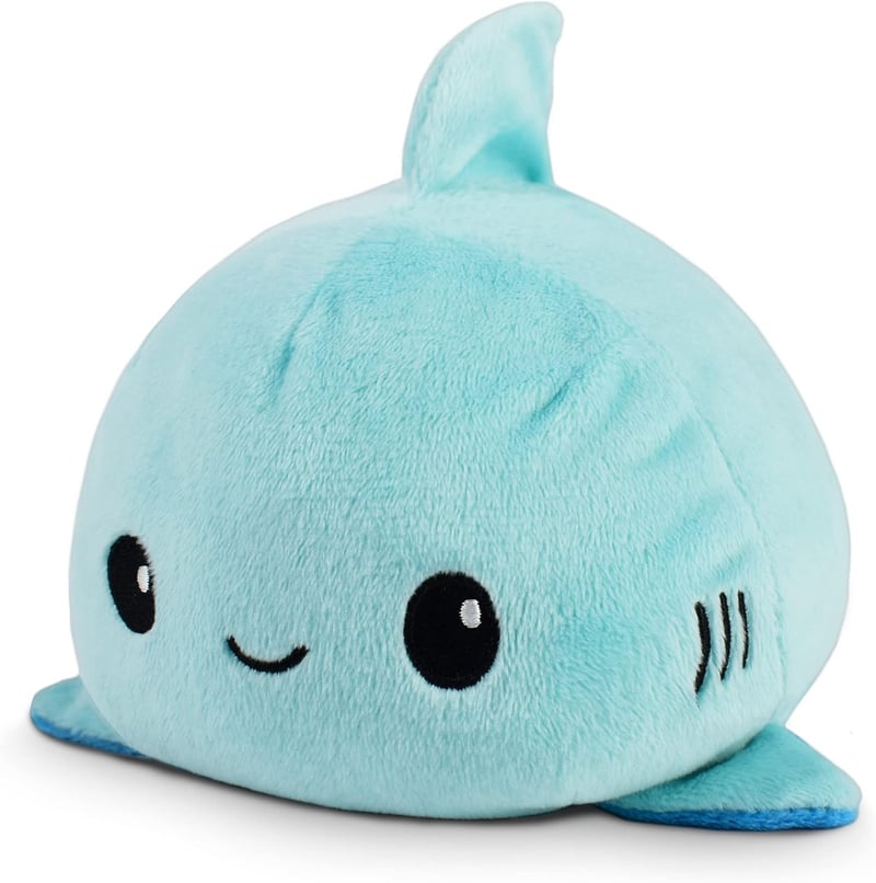 Reversible Shark Plushie - Blue Mood Showing Sensory Toy