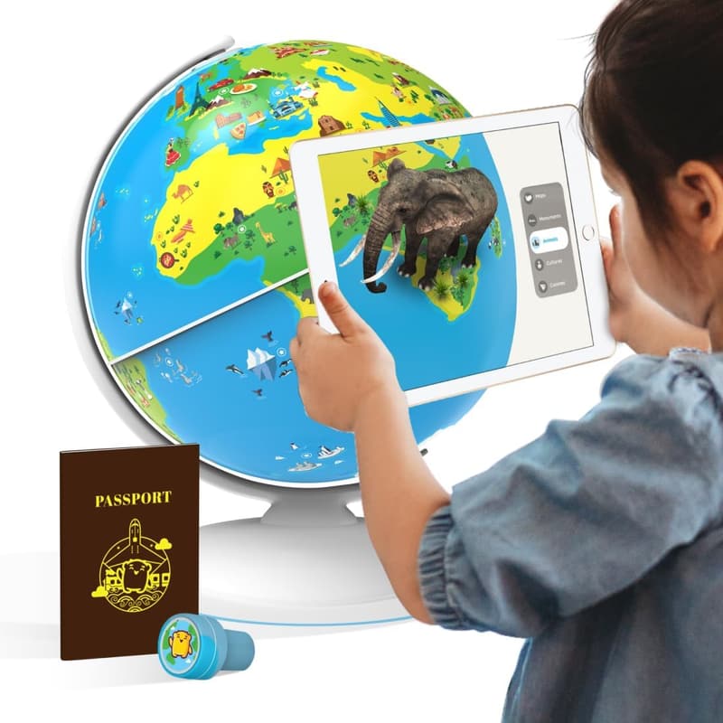 Interactive AR Educational Globe for Kids, Ages 4-10
