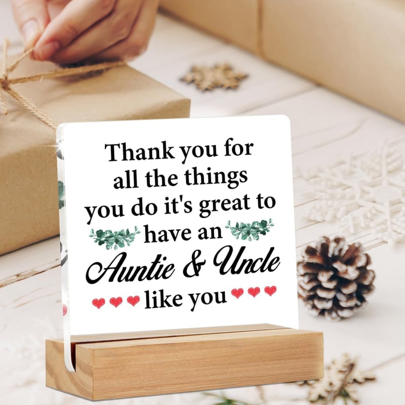 Thank You Gifts for Aunt and Uncle - Clear Desk Sign Decor