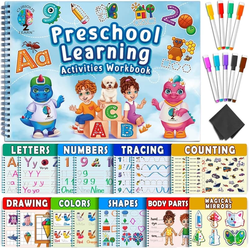 Toddler Learning Workbook: Handwriting & Tracing Activities