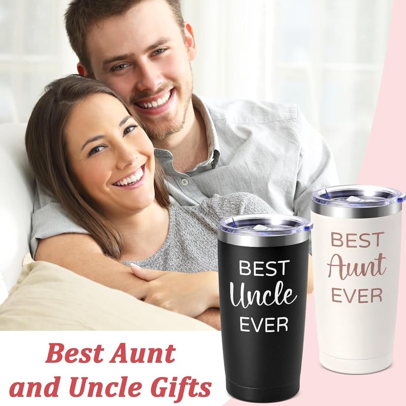 Best Aunt & Uncle 20oz Tumbler Set - 黑色的 & Cream