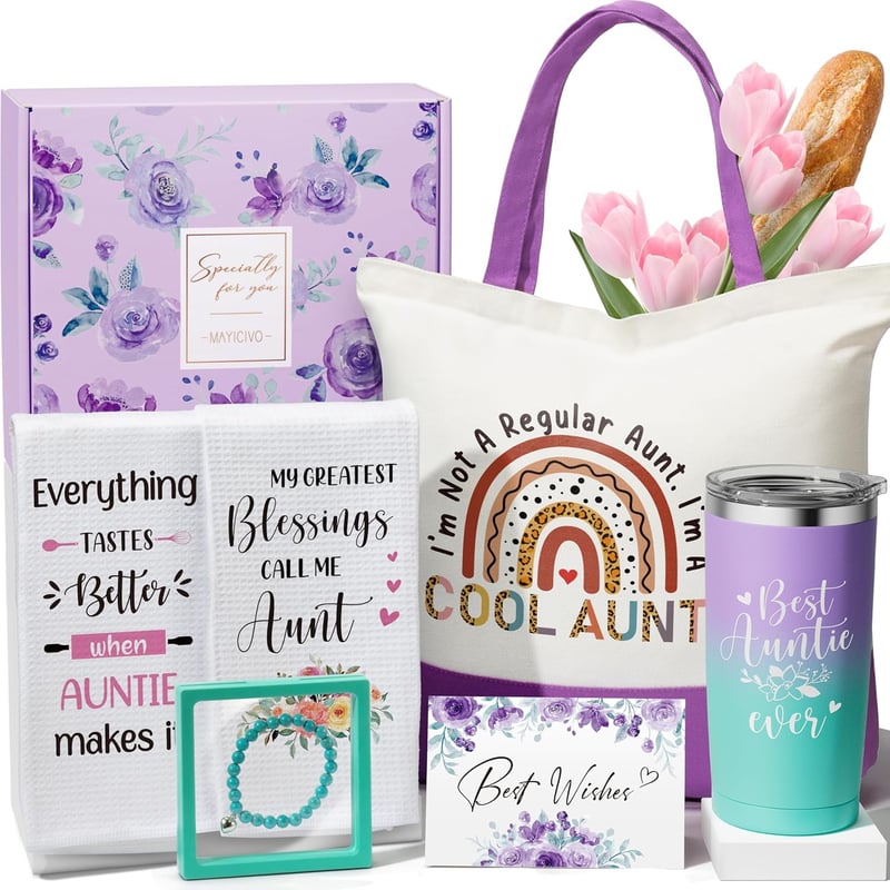 Valentine's Day Gift Basket for Aunt with Tote & Tumbler