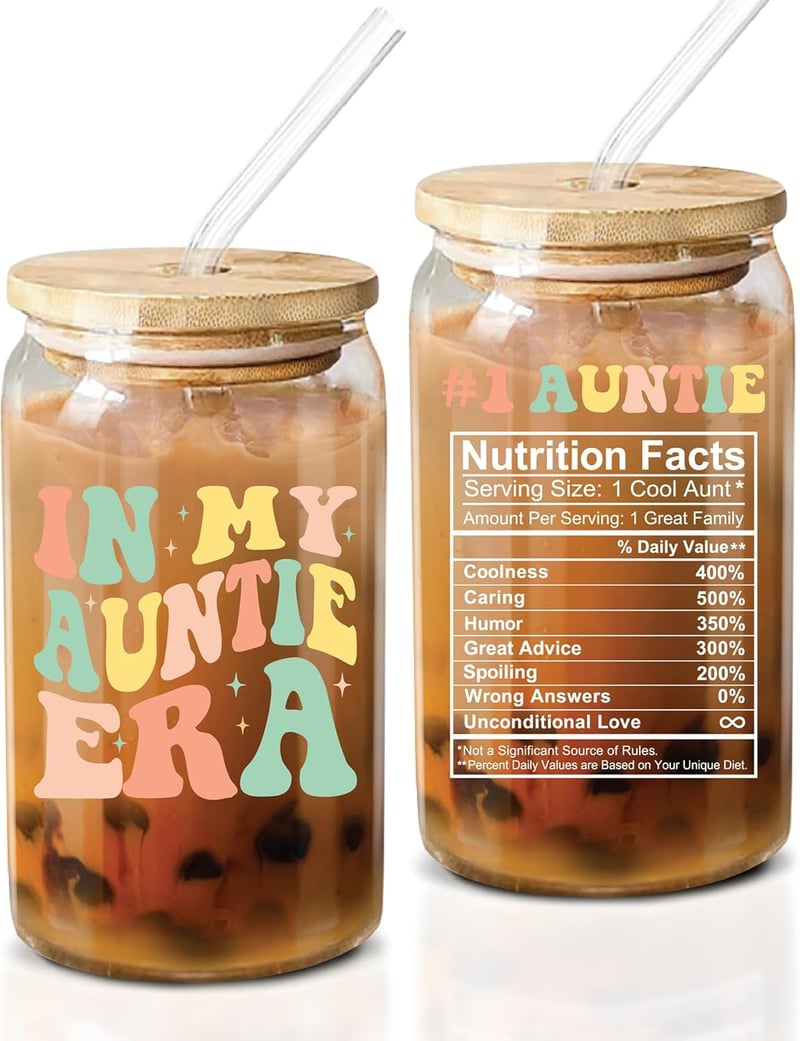 Aunt's Day Coffee Glass - 16 Oz Gift from Niece/Nephew