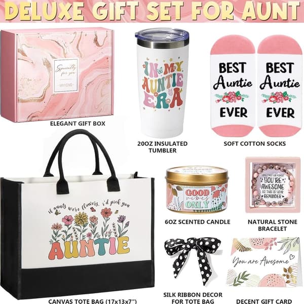 Aunt Birthday and Mother's Day Canvas Tote Bag Gift