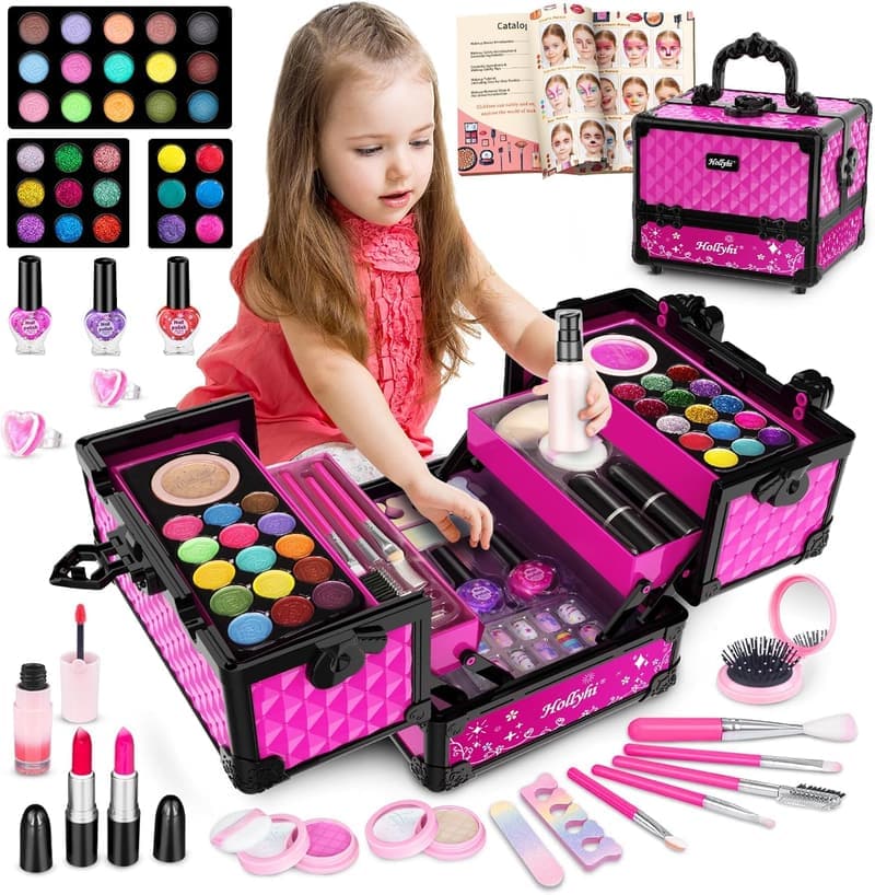 Kids Washable Makeup Kit Set for Girls' Birthday - 59 Pieces