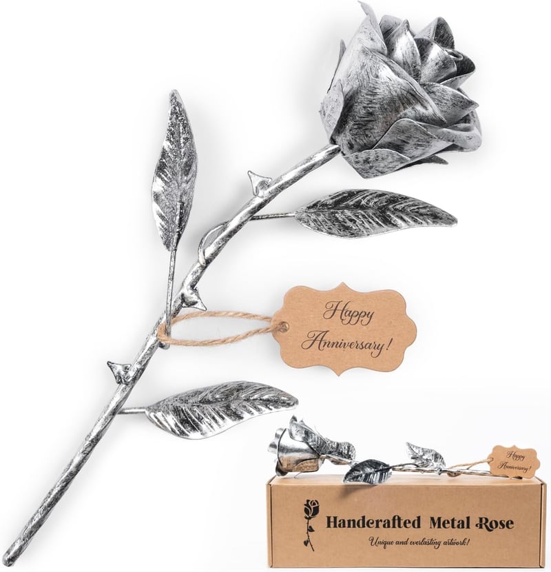 6th Anniversary Handcrafted Iron Metal Rose for Couples