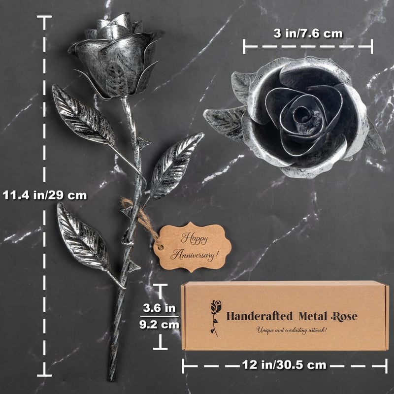 6th Anniversary Handcrafted Iron Metal Rose for Couples