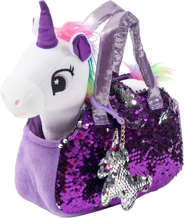 Unicorn Plush Pet Set with Purse for Girls Ages 4-7