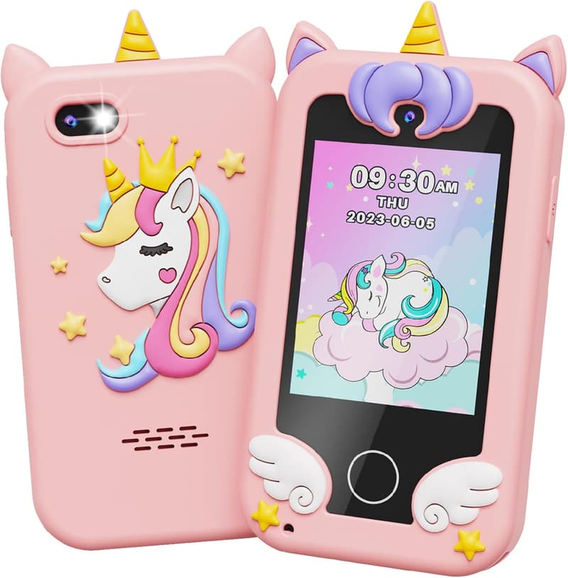 Unicorn Toddler Phone with Dual Camera & Learning Games