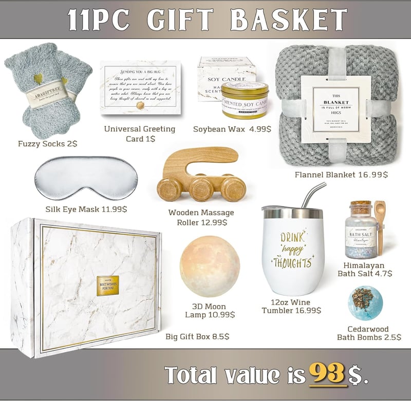 Surgery Recovery Gift Basket for Women - 11 PC Get Well Soon