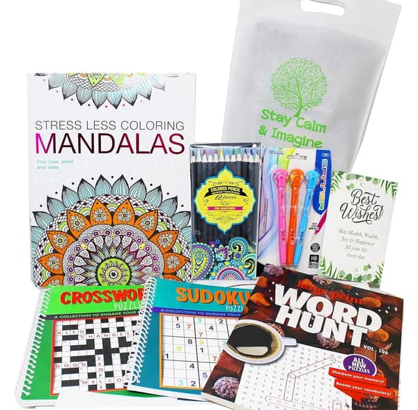 Get Well Soon Care Package - Adult Coloring Kit & Pencils