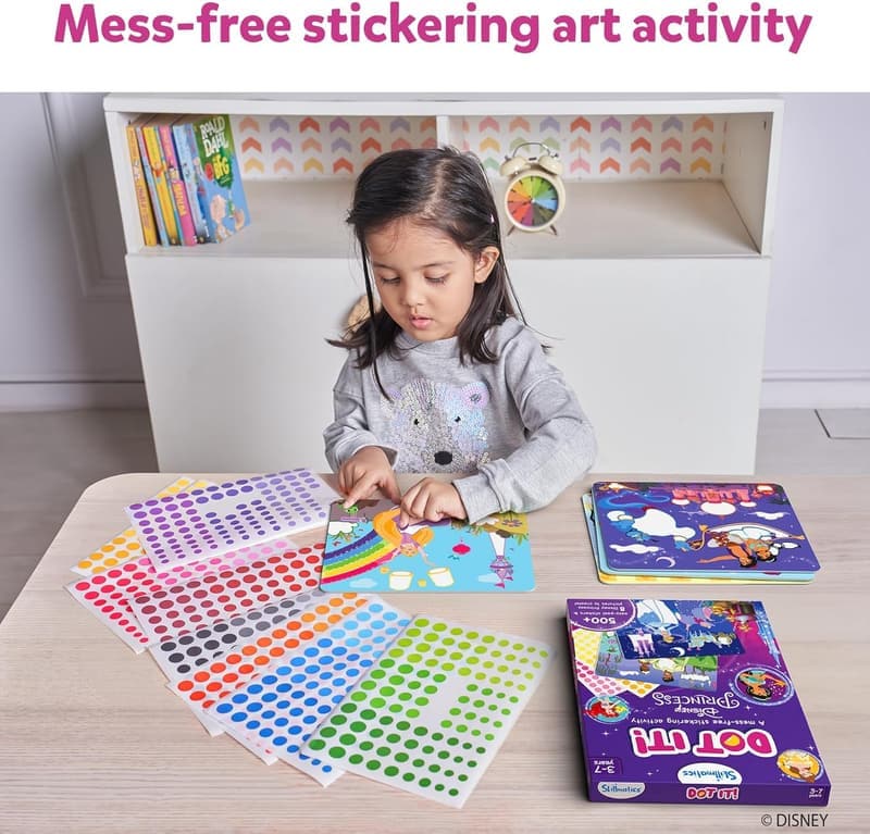 Disney Princess Sticker Art Activity - Mess-Free Craft Kit for Kids
