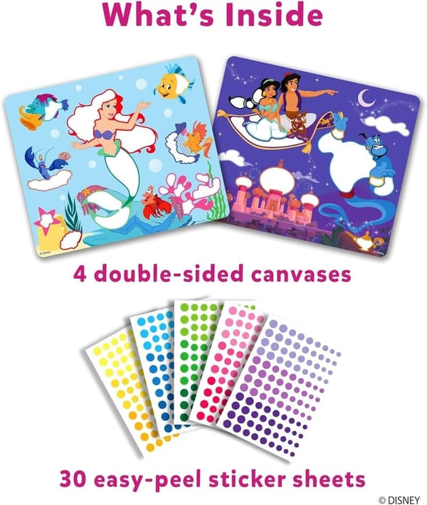 Disney Princess Sticker Art Activity - Mess-Free Craft Kit for Kids