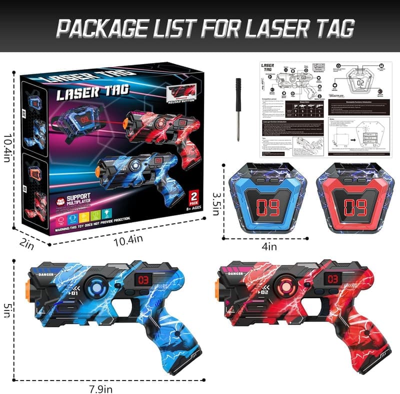 Laser Tag Guns Set with LED Display - Fun Indoor/Outdoor Toy