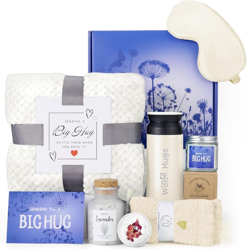 Get Well Soon Gift Basket for Women with Blanket and Self-Care Items