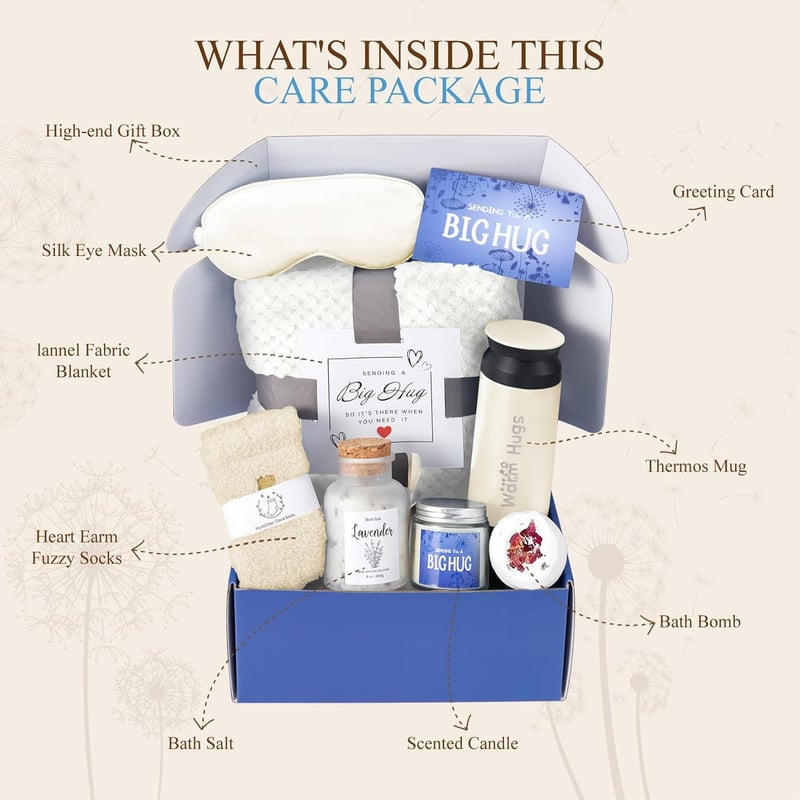 Get Well Soon Gift Basket for Women with Blanket and Self-Care Items