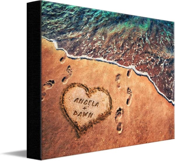 Valentine's Day Personalized Canvas Print with Easel Back