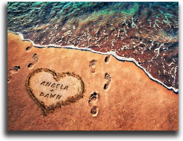 Valentine's Day Personalized Canvas Print with Easel Back