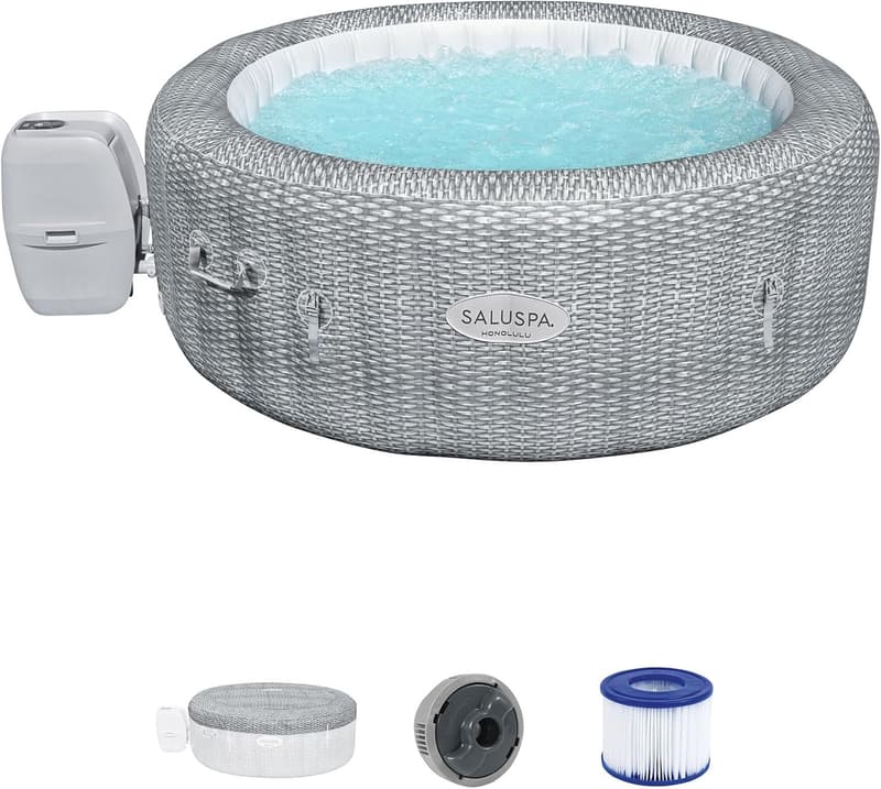 Portable Inflatable Hot Tub for 4-6 People with 140 AirJets