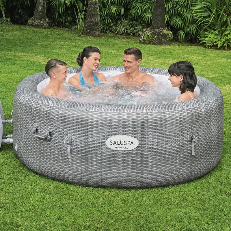 Portable Inflatable Hot Tub for 4-6 People with 140 AirJets