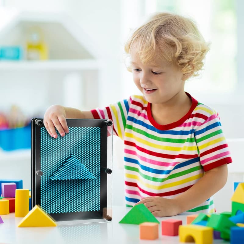 3D Pin Art Toy for Kids - Sensory Birthday Gift (Blue)
