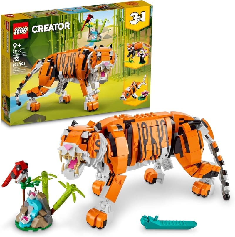 LEGO Creator 3-in-1 Majestic Tiger Building Set for Ages 9+