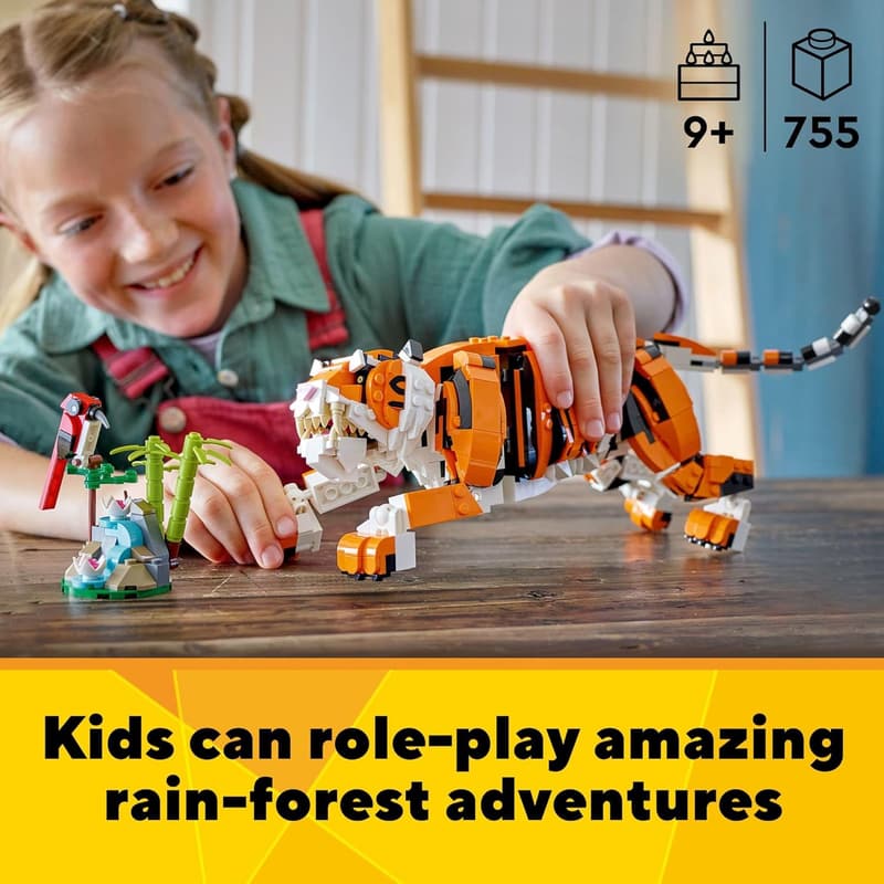 LEGO Creator 3-in-1 Majestic Tiger Building Set for Ages 9+