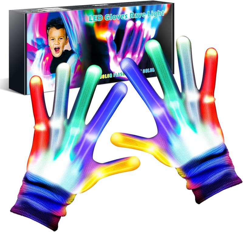 Light-Up LED Gloves for Kids Ages 3-8 - Fun Birthday Gifts