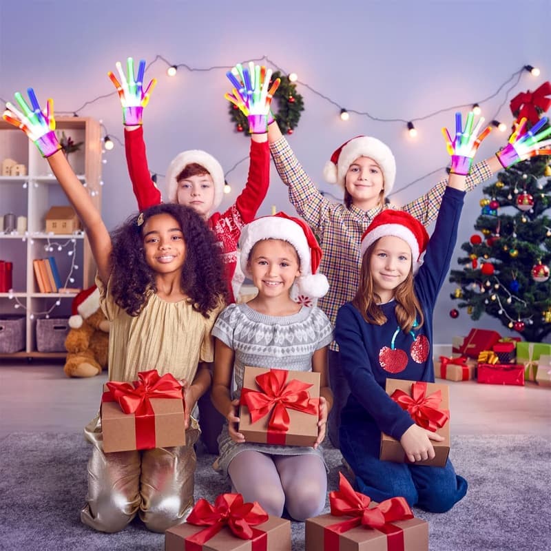 Light-Up LED Gloves for Kids Ages 3-8 - Fun Birthday Gifts