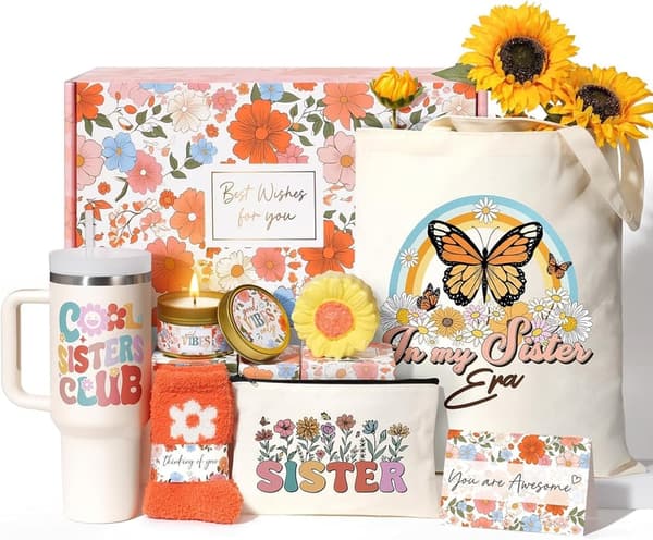 Gift Set for Sisters - 40 oz Tumbler & Makeup Bag