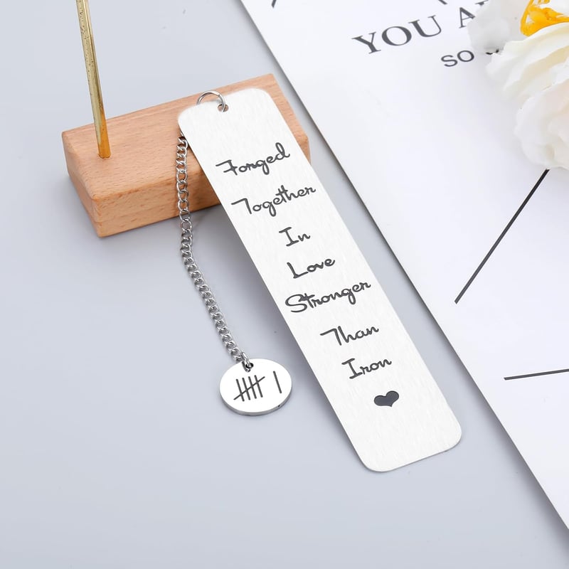 6th Anniversary Iron Bookmark Gift for Couples