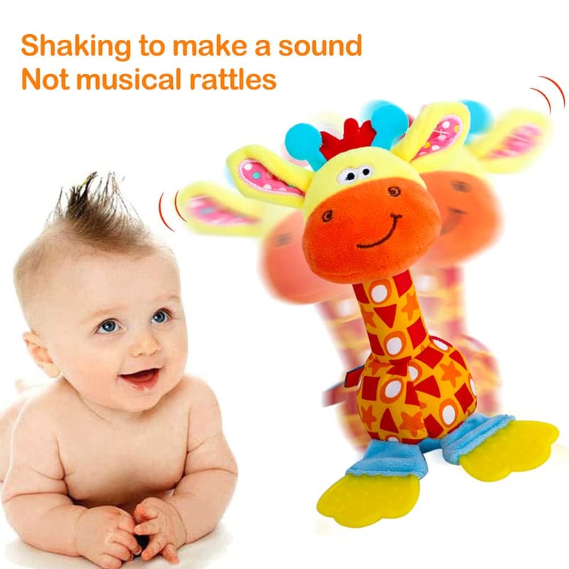 Infant Developmental Rattles with Teether - Sensory Toy for Babies