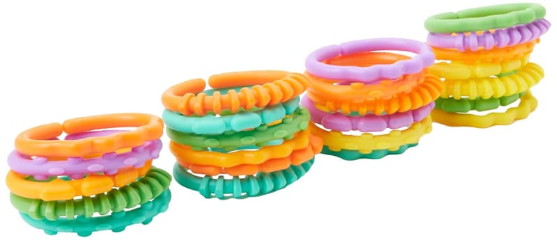 Multicolor Stroller Links Rings Toy Set, BPA-Free, 24 Count