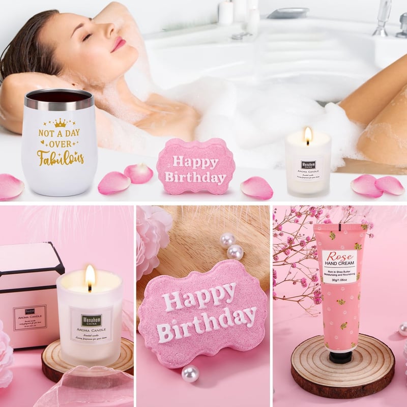 Spa Birthday Gift Basket for Women with Blanket