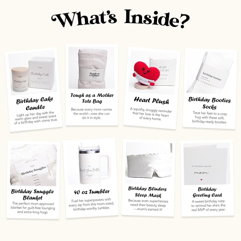 Thoughtful Birthday Gift Box for Mom with Blanket, Candle, Tumbler