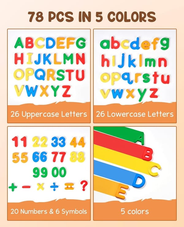 Colorful Magnetic Letters & Numbers Set for Preschool Learning