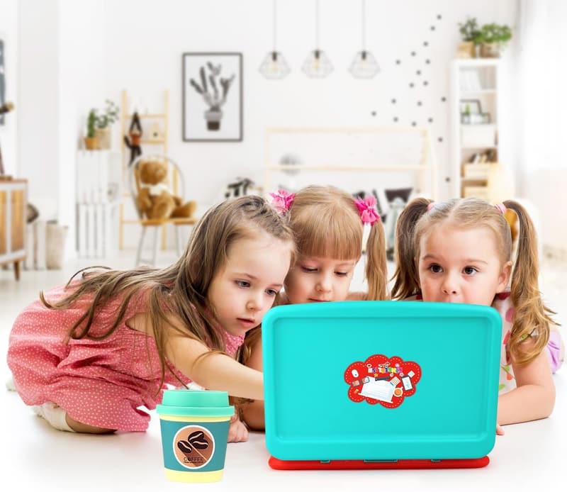 Toddler Office Play Work Station Set with Fake Laptop & Accessories