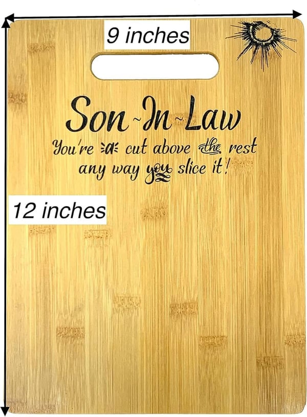 Birthday Gift: Unique Engraved Bamboo Cutting Board 9” x 12”