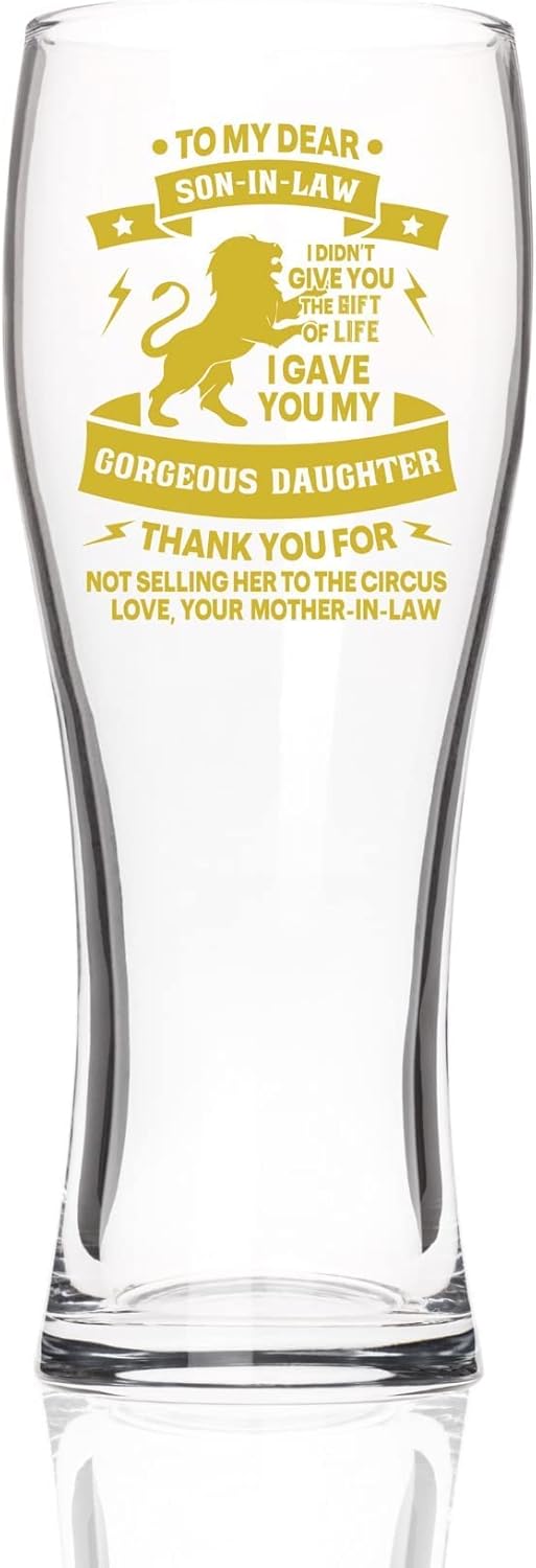 Engagement Gift: Glass Beer Mug for Son-in-Law