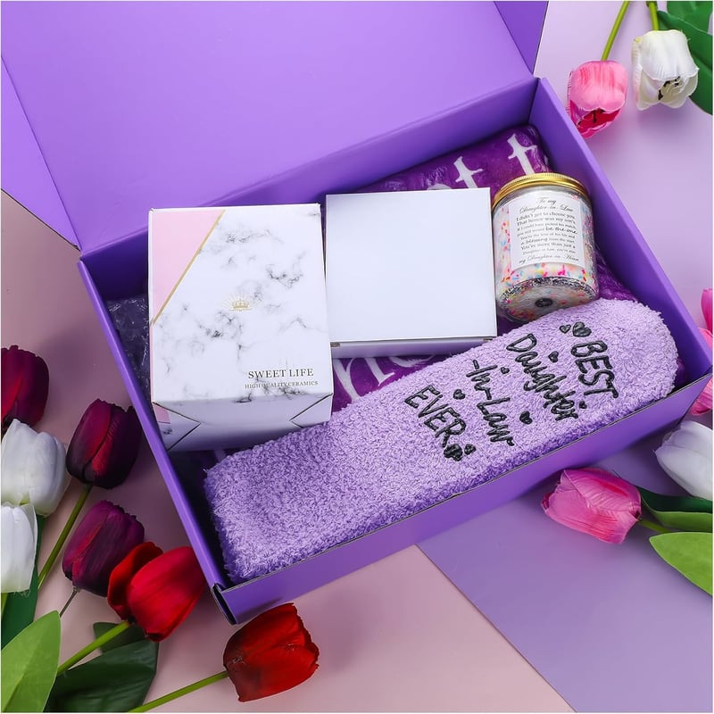 Daughter-in-Law Birthday Gift Set with Blanket, Mug, and Socks
