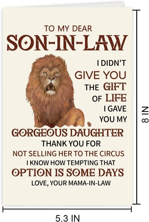 Son-in-Law Birthday Card - Cute Gift for Him
