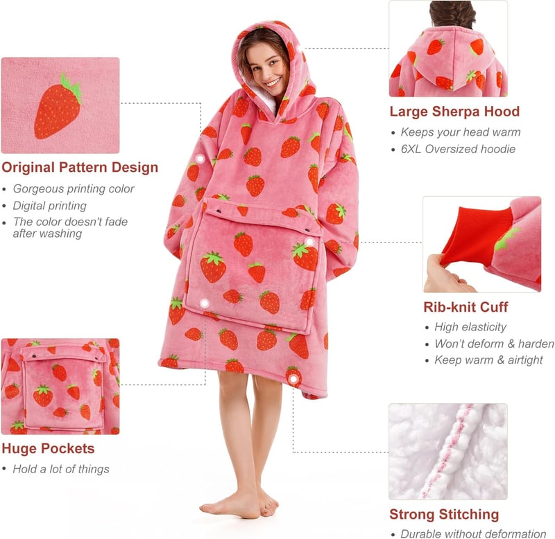 Kids' Oversized Hoodie Blanket - Birthday Gift for Girls