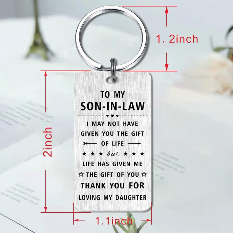 Father's Day Keychain Gift for Son-in-Law